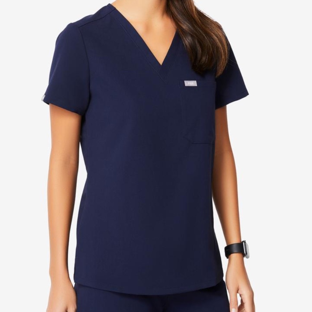 Figs Catarina Scrub Scrubs Top Navy Blue XS